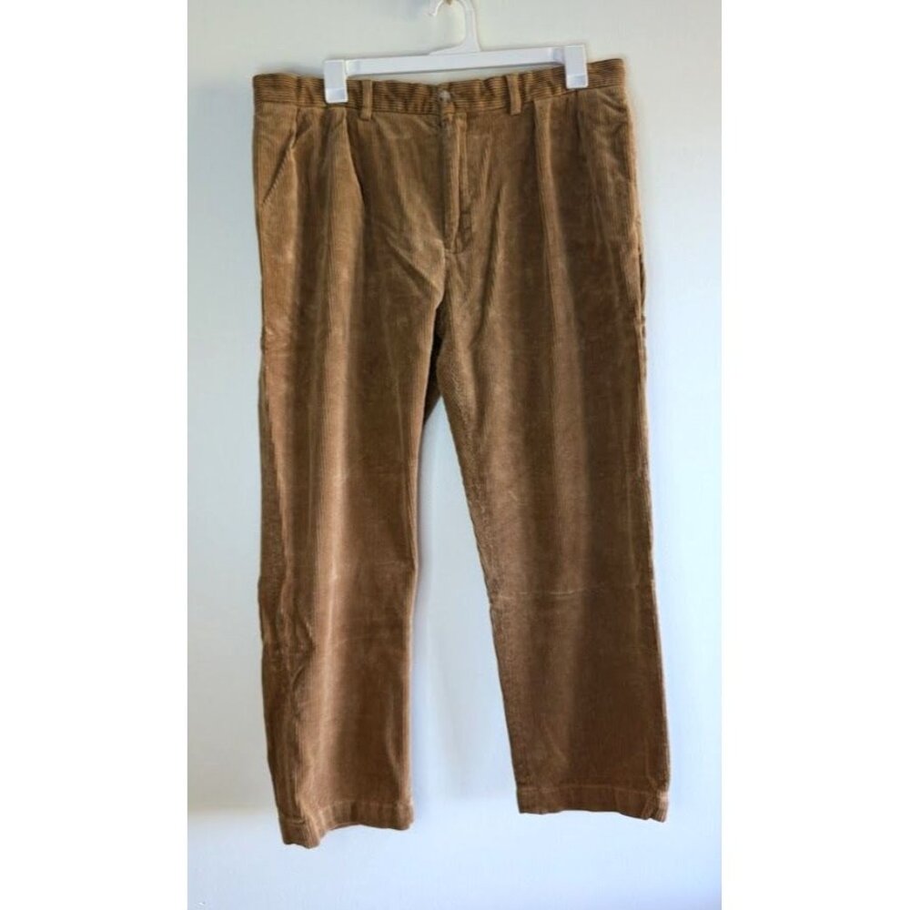 Vintage Polo Ralph Lauren Ethan Pants 40x30 Corduroy Pleated 90s Preppy Academia